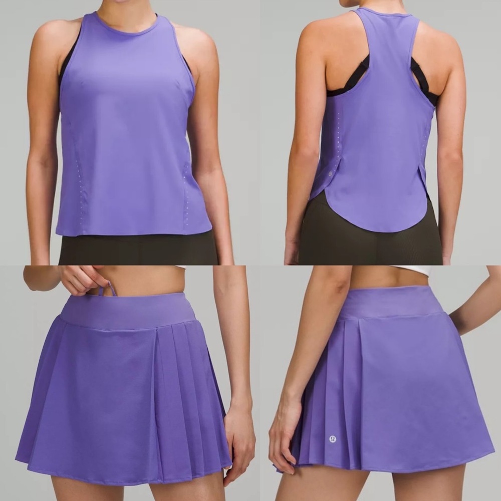 ✅SOLD✅ LULULEMON *Airflow Racerback Tank And *Side Pleat Tennis Skirt Set
